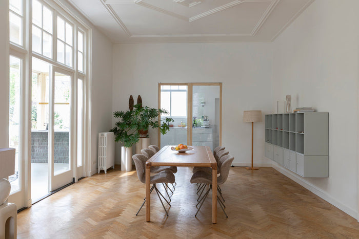 Storm dining table in a light dining room