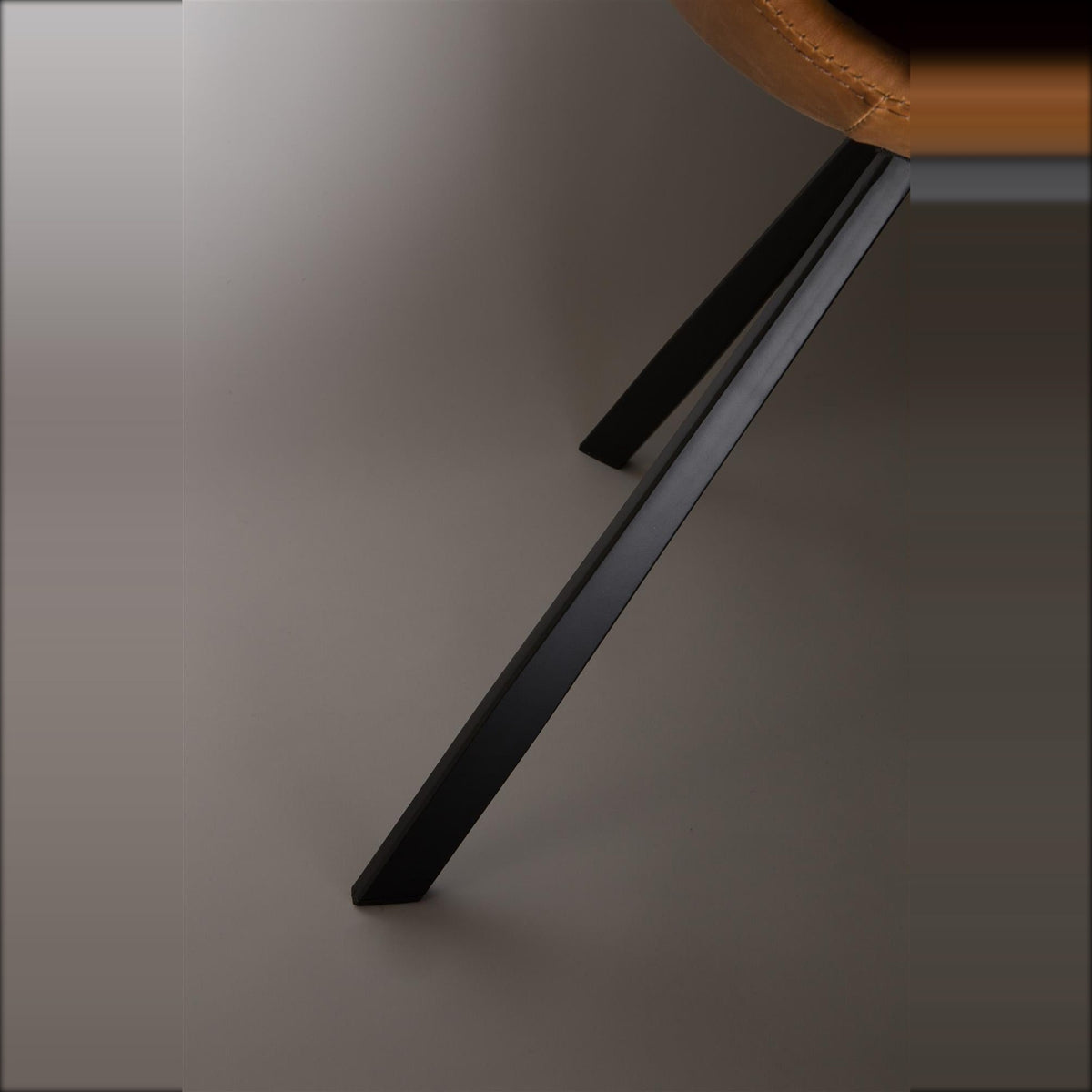 Dining Chair Franky Brown Domestica – Black Metal Leg Detail