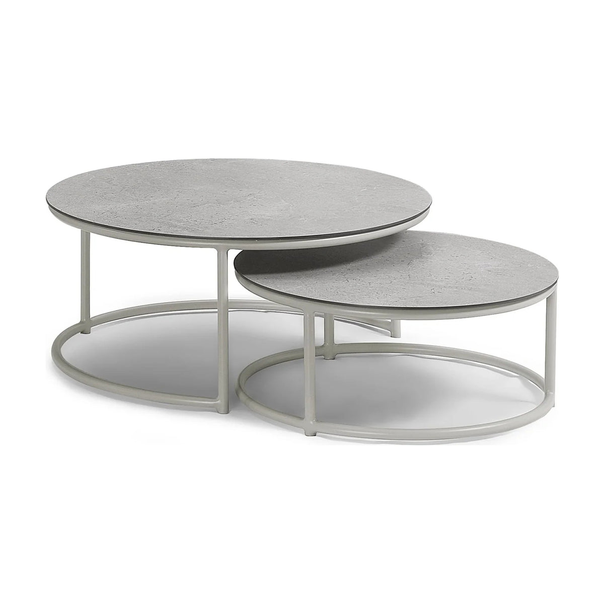Coffee Table Set Bonito Alu Dune Domestica – Three Quarter View on White