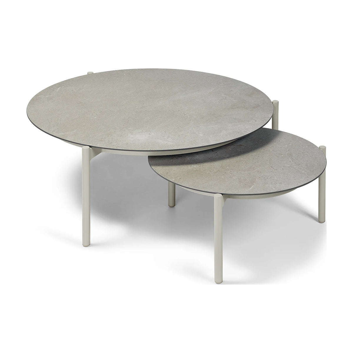 Coffee Table Set Organo Alu Dune Domestica – Three Quarter View on White