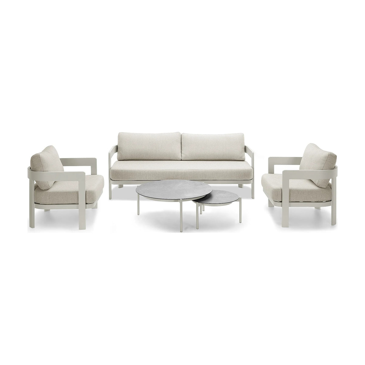 Coffee Table Set Organo Alu Dune Domestica – With Sofa and Armchairs on White
