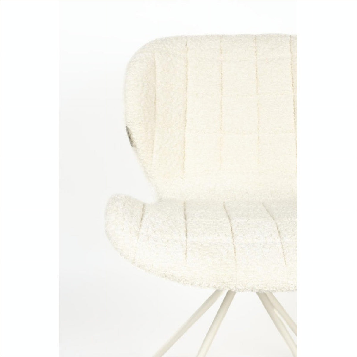 Dining Chair OMG Soft White Domestica – Quilted Seat and Backrest Close-up