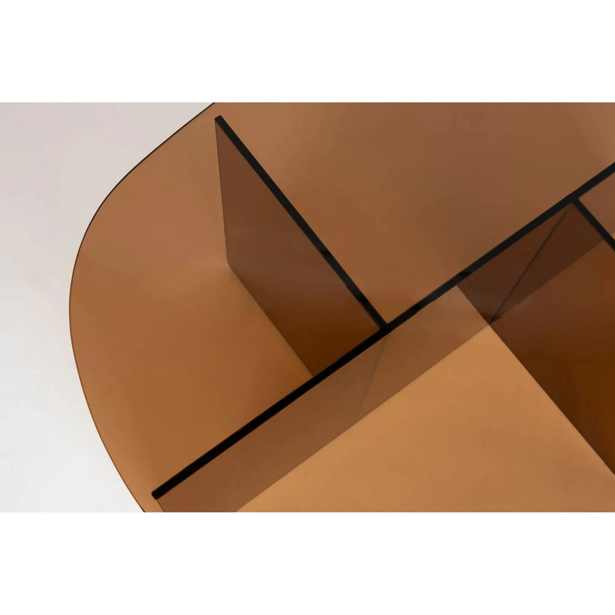Coffee Table Linea Brown Domestica – Crossed Glass Panels from Above