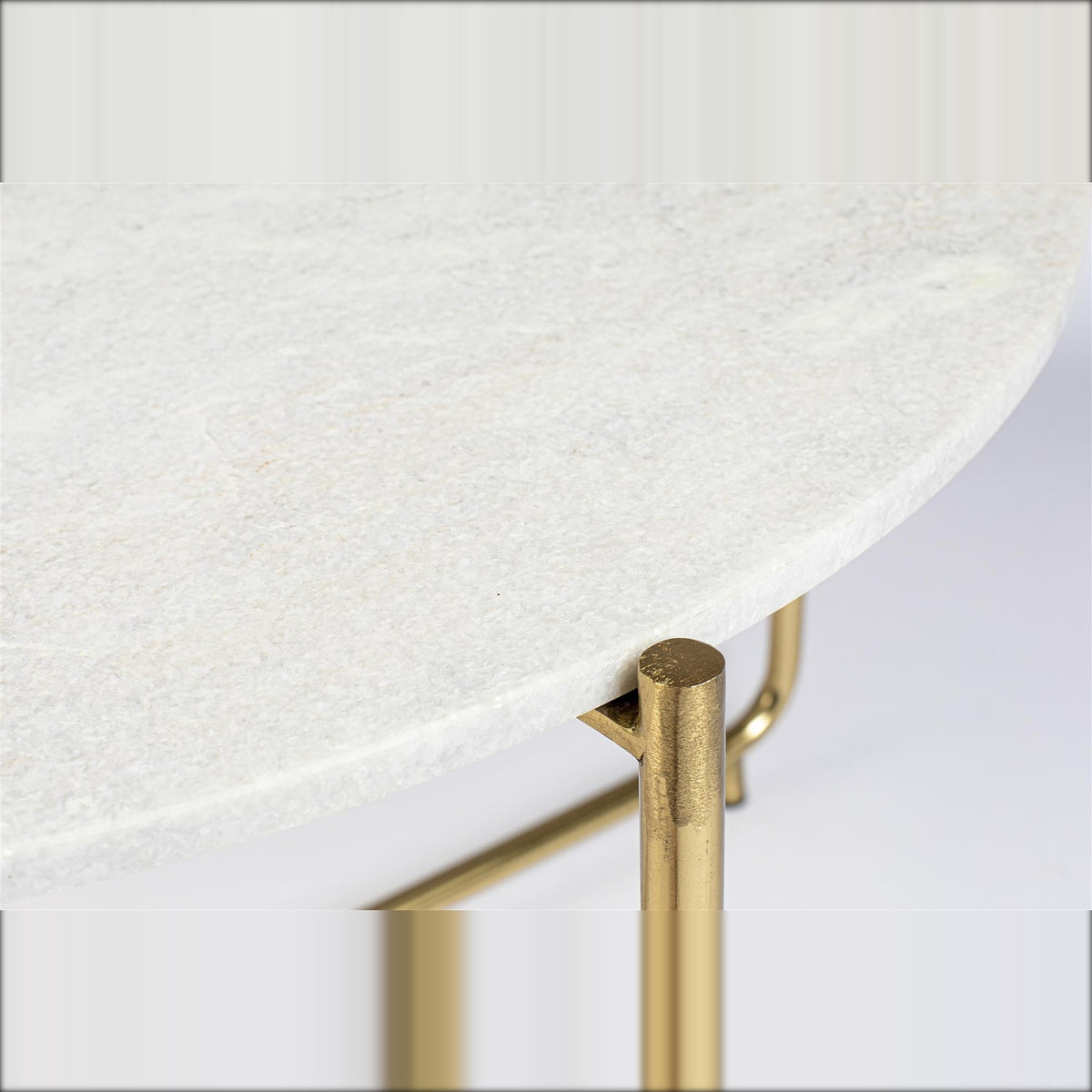 Coffee Table Timpa Marble White Domestica – Marble Top and Frame Detail