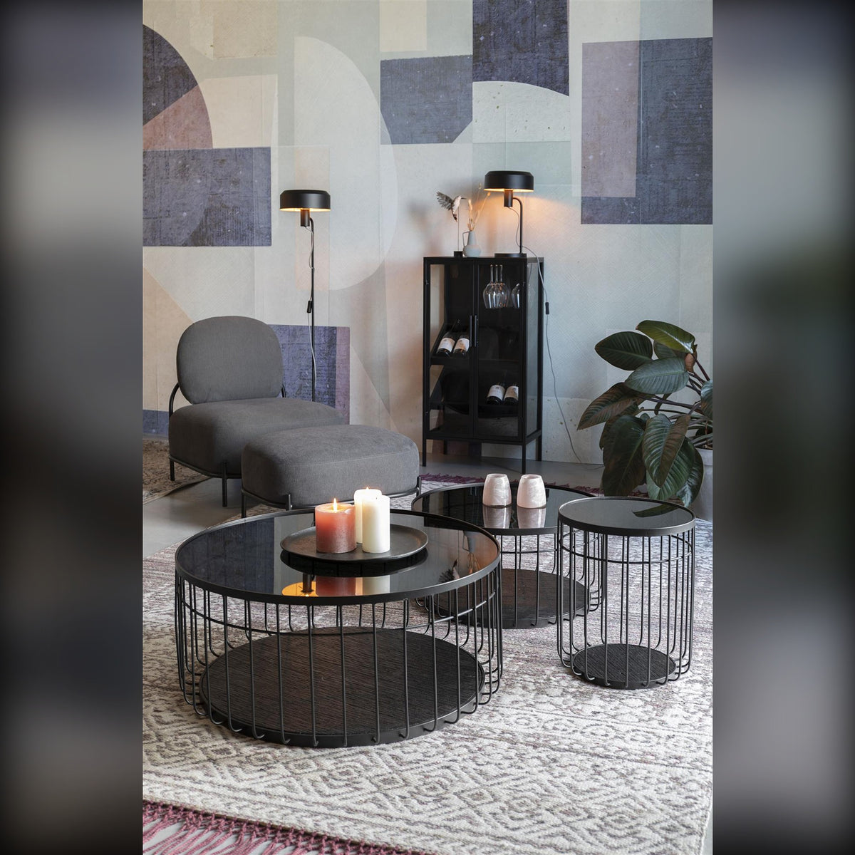 Coffee Table Lance M Black Domestica – Lifestyle – Living Room with Grouped Tables