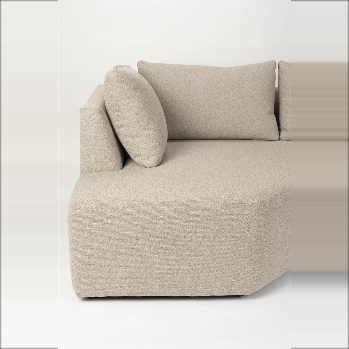 Sofa Element Prosper Seat Left Cappuccino Domestica – Angled Seat and Cushions Close-up