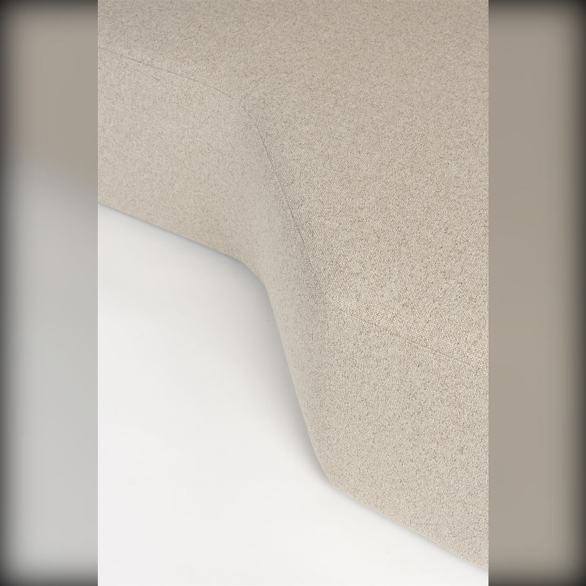 Sofa Element Prosper Chaise Longue Left Cappuccino Domestica – Curved Seat Edge Close-up