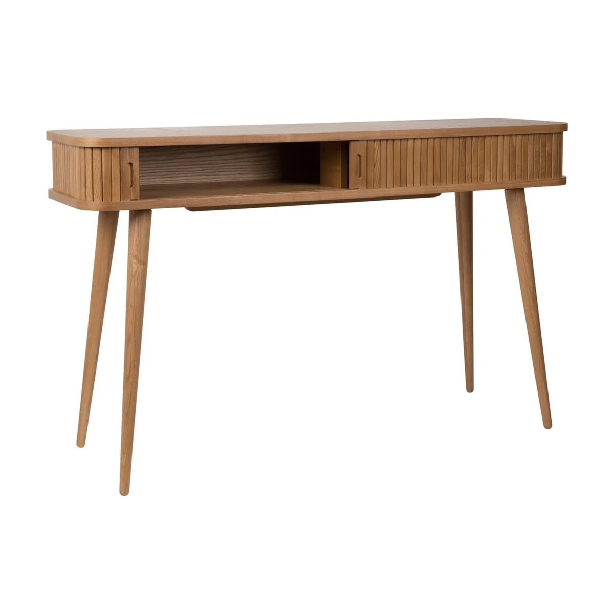 Console Table Barbier Natural Domestica – Front View with Left Door Open on White
