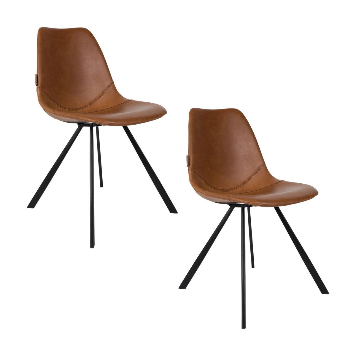 Dining Chair Franky Brown Domestica – Set of Two Chairs on White