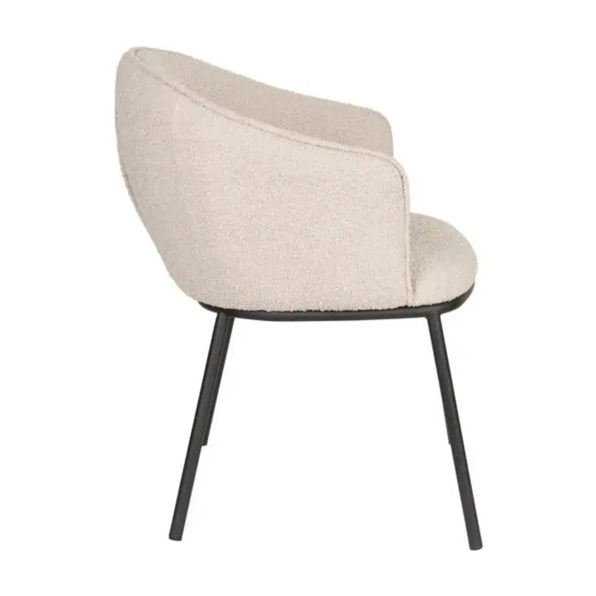 Dining Chair Jezper Beige Domestica – Side View on White