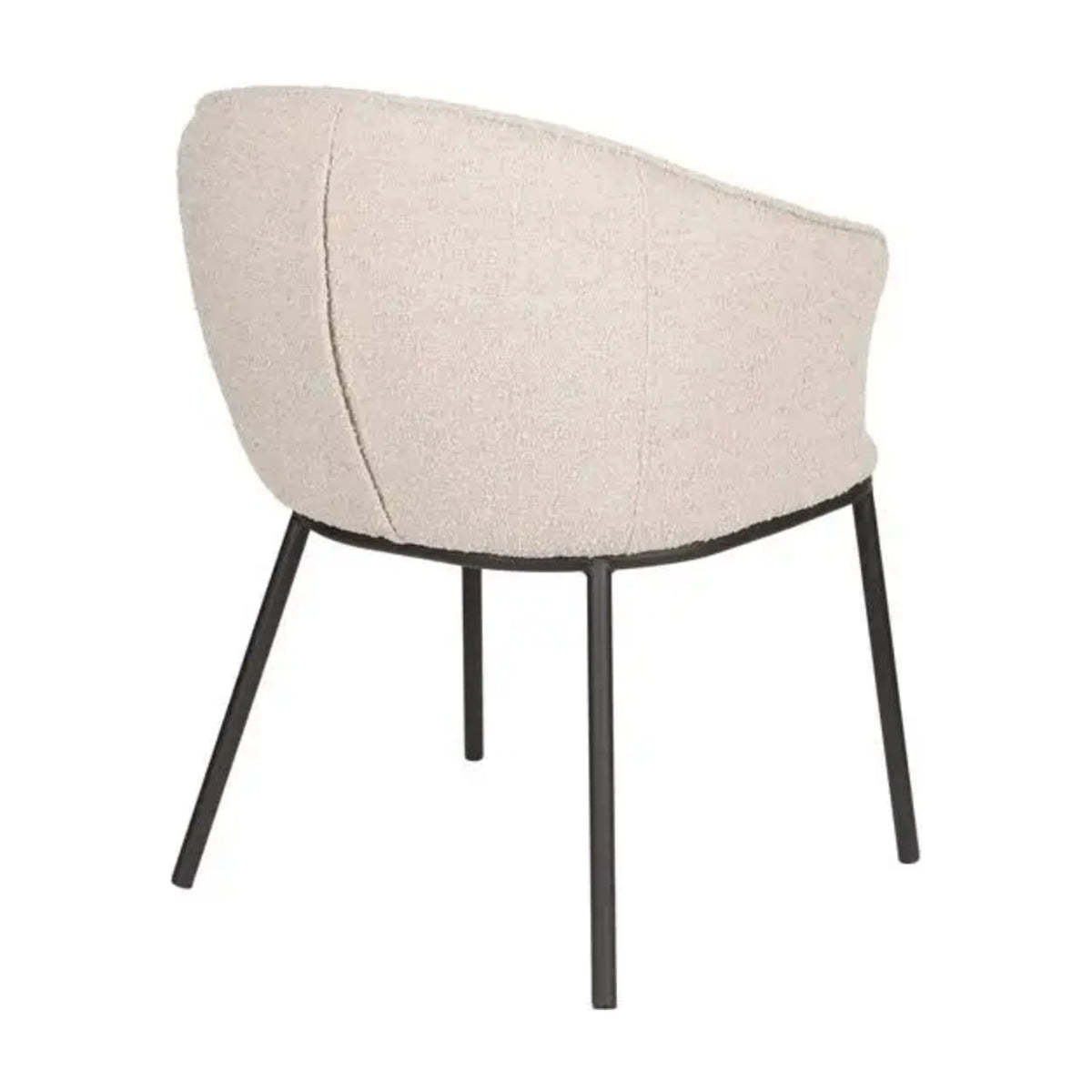Dining Chair Jezper Beige Domestica – Back Three Quarter View on White