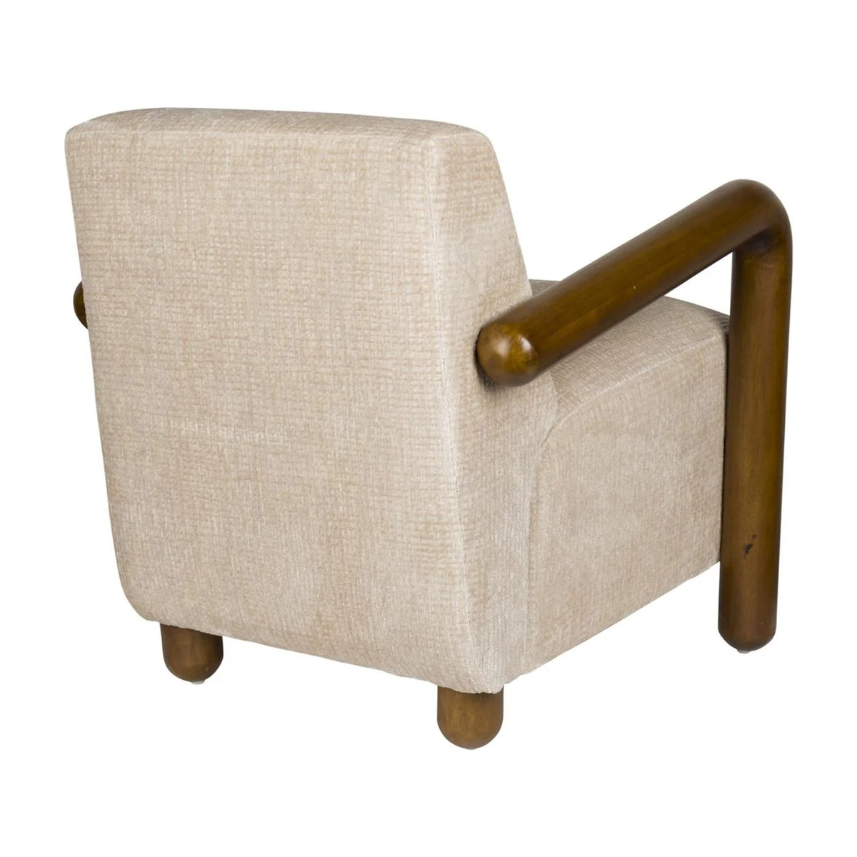 Lounge Chair Robinson Beige Domestica – Back Three Quarter View on White