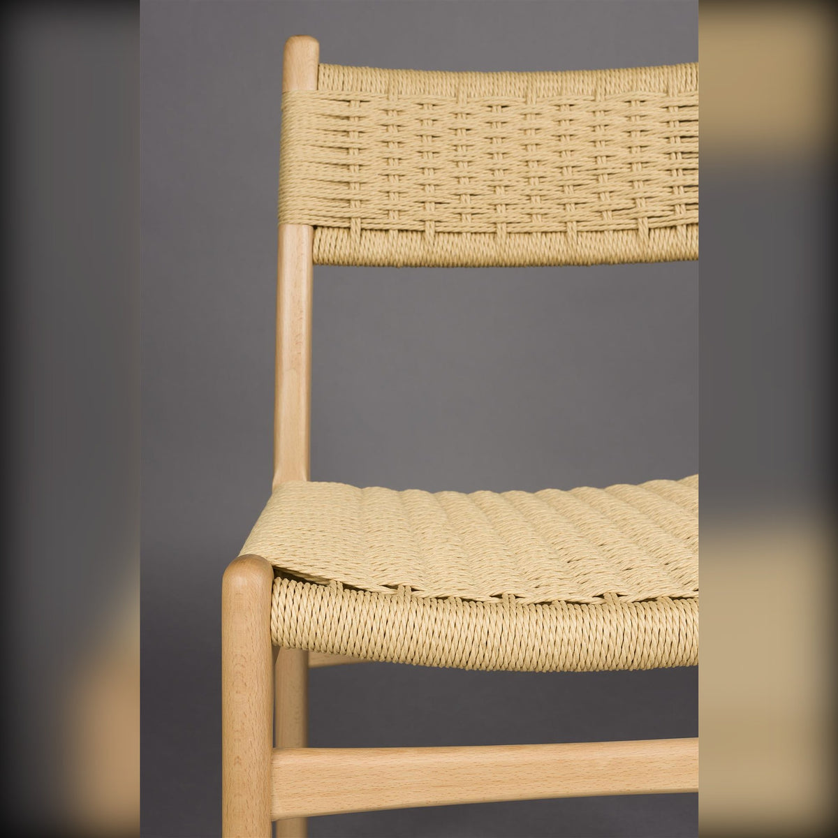 Dining Chair Cecile Natural Domestica – Woven Backrest and Seat Close-up