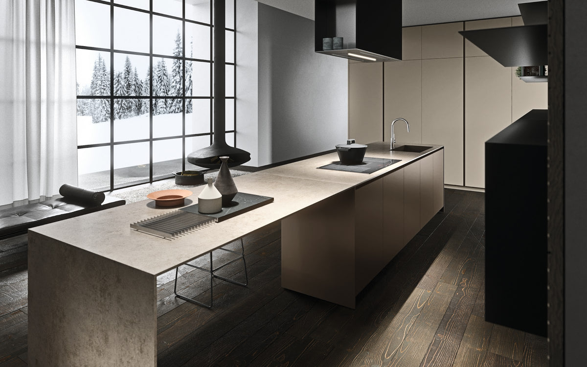 Pedini Moka kitchen island with integrated worktop