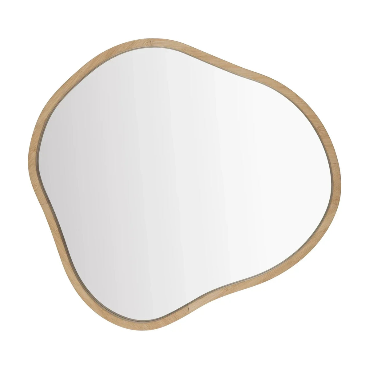 Mirror Zem Natural Bamboo Domestica – Angled View on White