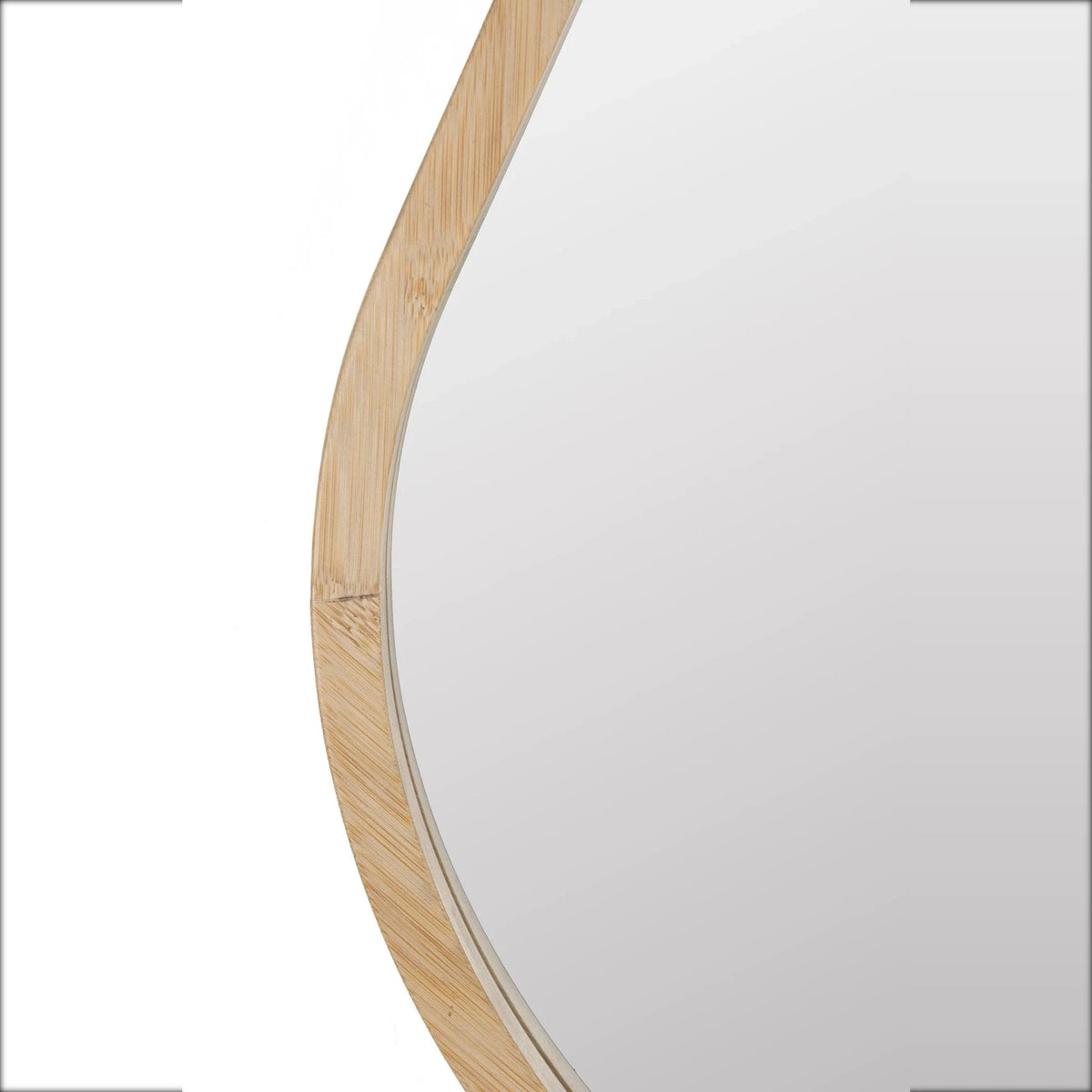 Mirror Zem Natural Bamboo Domestica – Curved Side Frame Close-up
