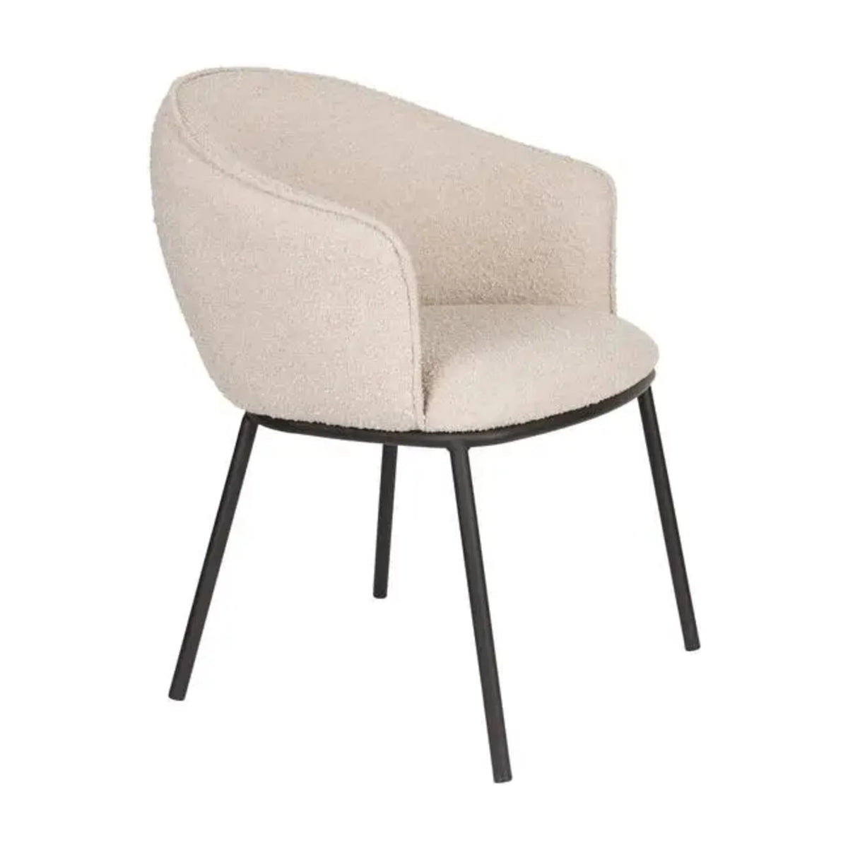 Dining Chair Jezper Beige Domestica – Three Quarter View on White