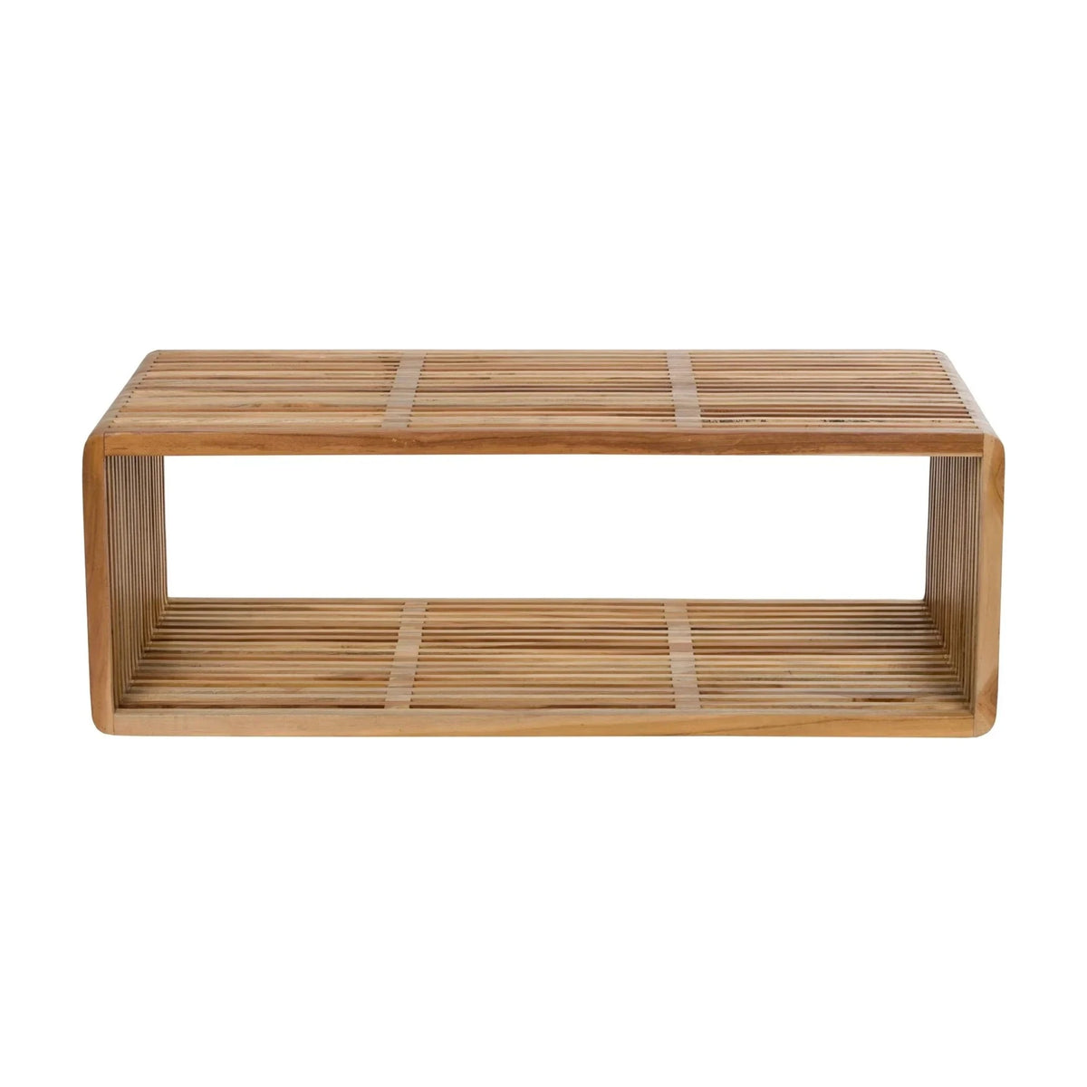 Coffee Table Djia Natural Teak Domestica – Front View on White