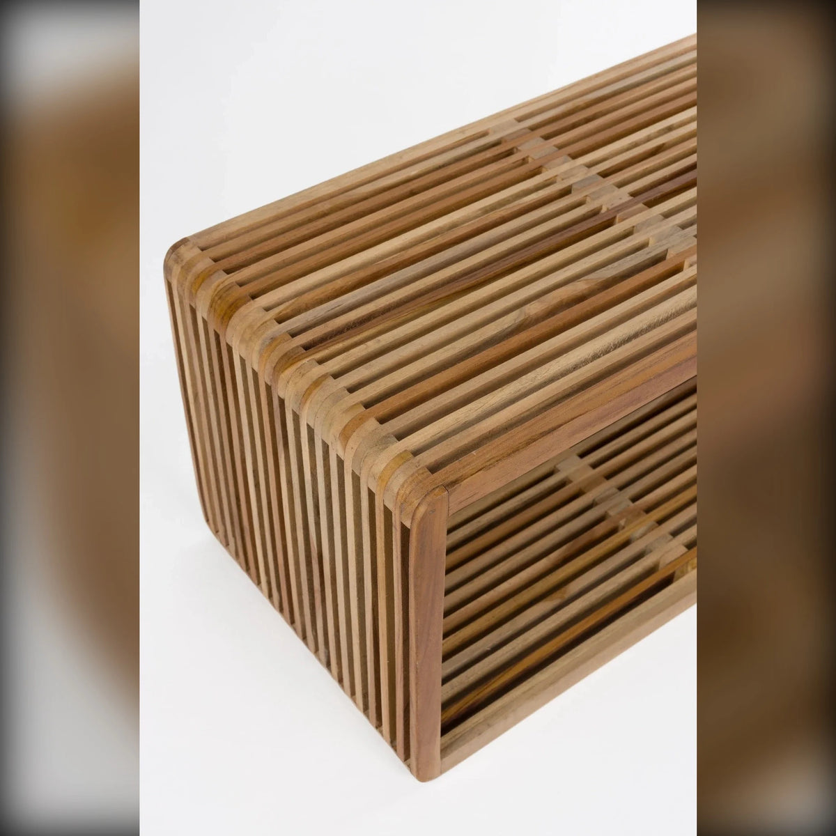 Coffee Table Djia Natural Teak Domestica – Rounded Corner Close-up