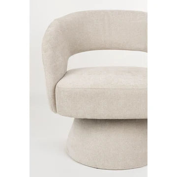 Lounge Chair Charina Beige Domestica – Seat and Pedestal Base Close-up