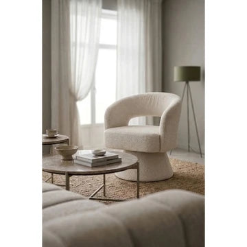 Lounge Chair Charina Beige Domestica – Lifestyle – In a Living Room by the Window
