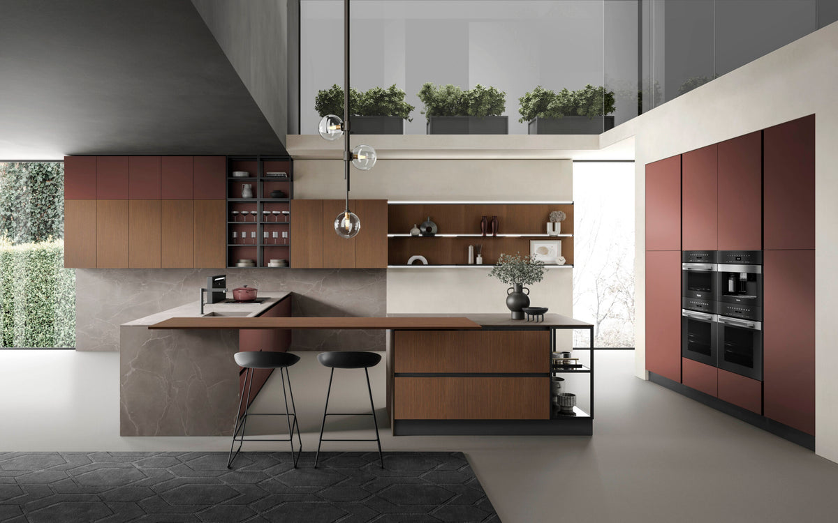 Viola Kitchen Domestica – GLAKS® Composition with Peninsula
