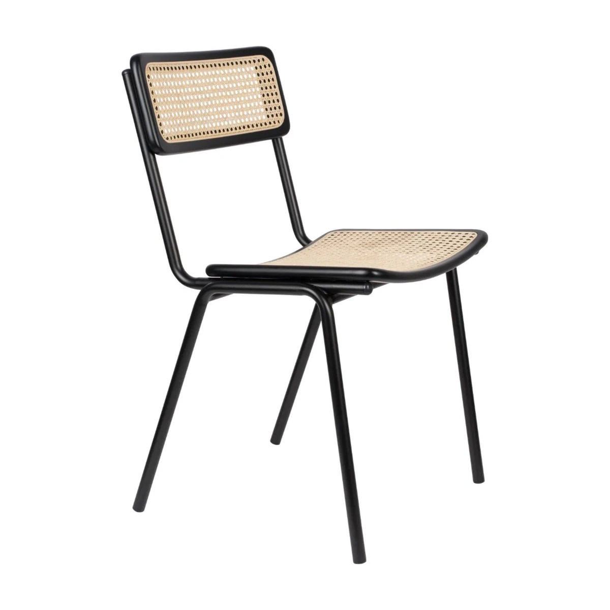 Dining Chair Jort Natural Black Domestica – Three Quarter View on White