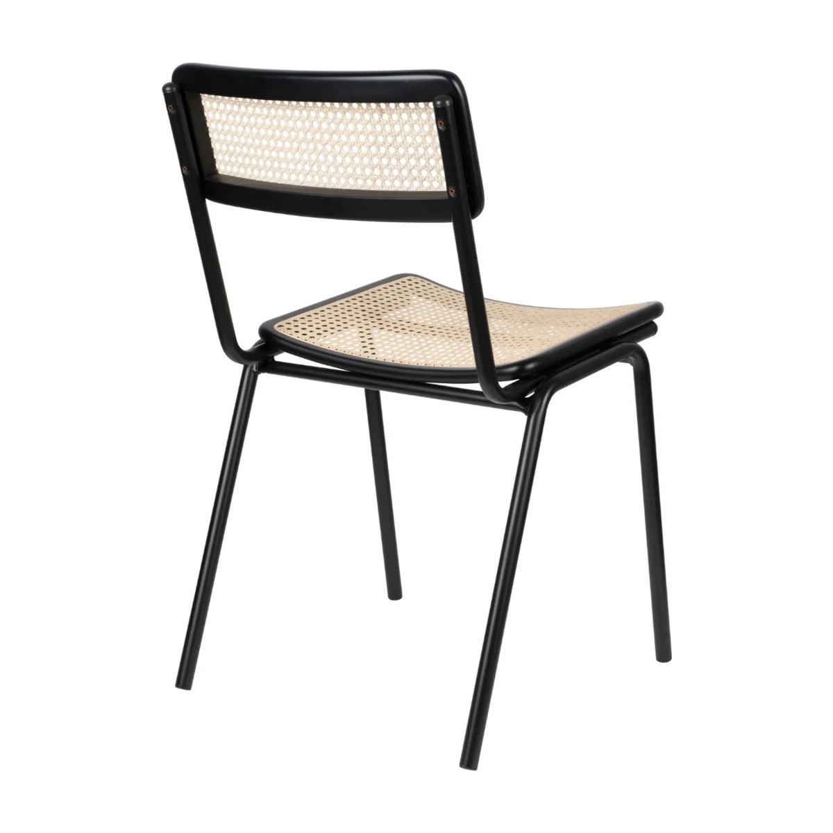 Dining Chair Jort Natural Black Domestica – Back Three Quarter View on White