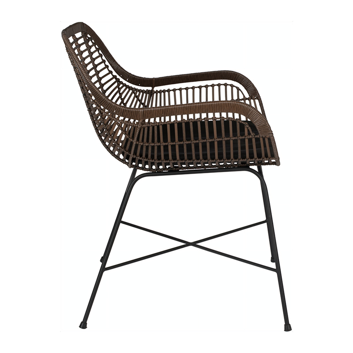 Outdoor Armchair Cantik Grey Domestica – Three Quarter View from the Other Side on White