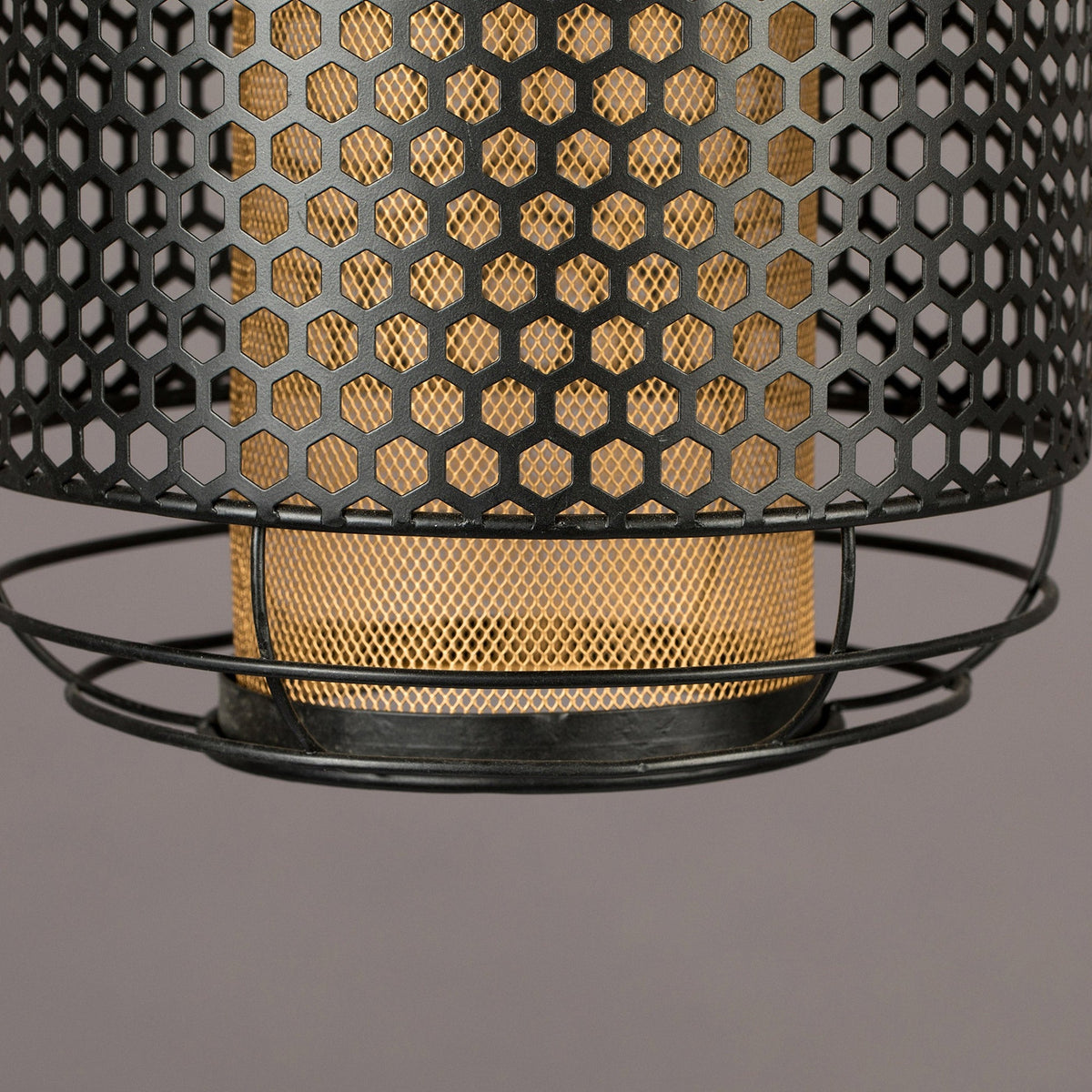 Pendant Lamp Archer M Black Domestica – Perforated Shade Close-up