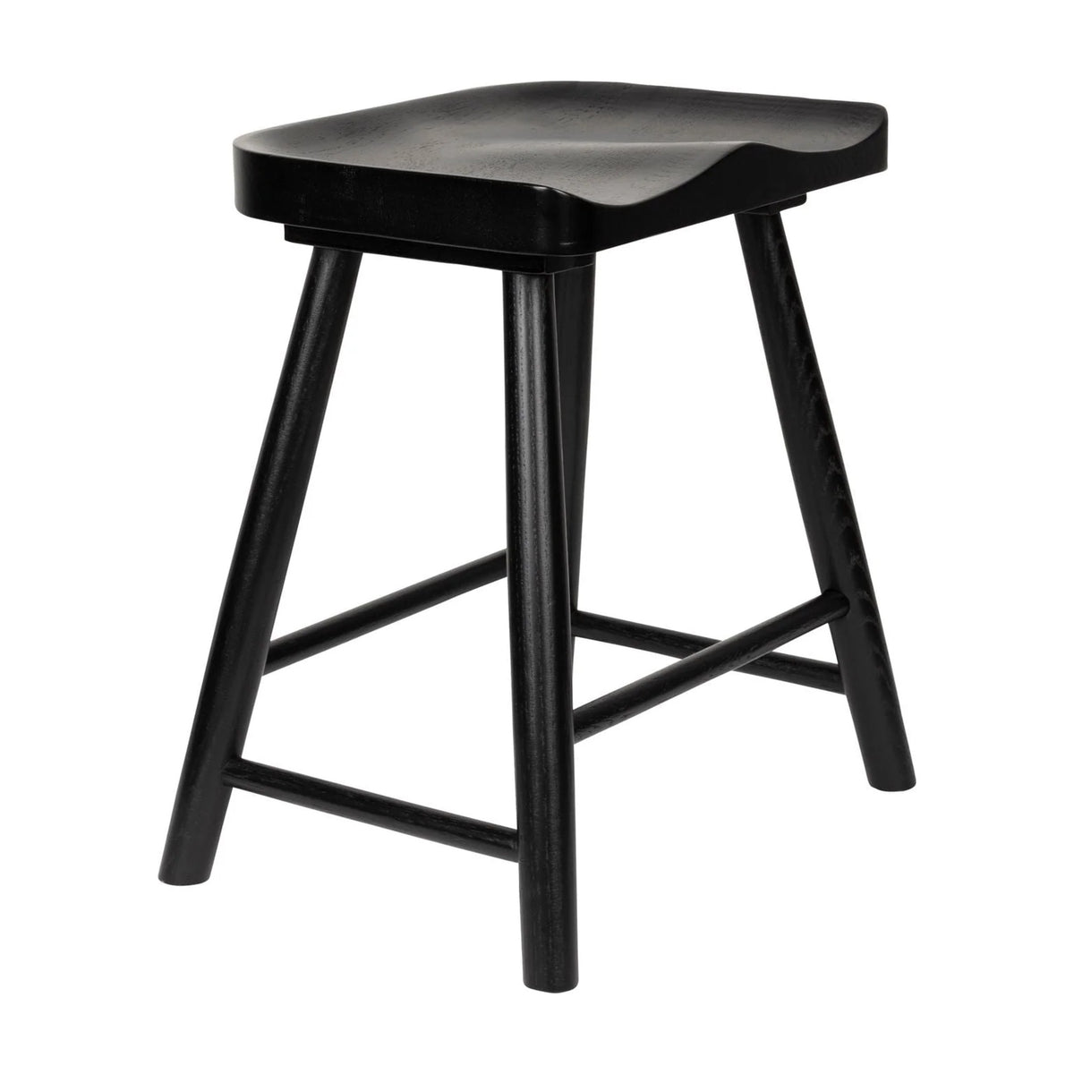 Stool Vander Black Domestica – Three Quarter View on White
