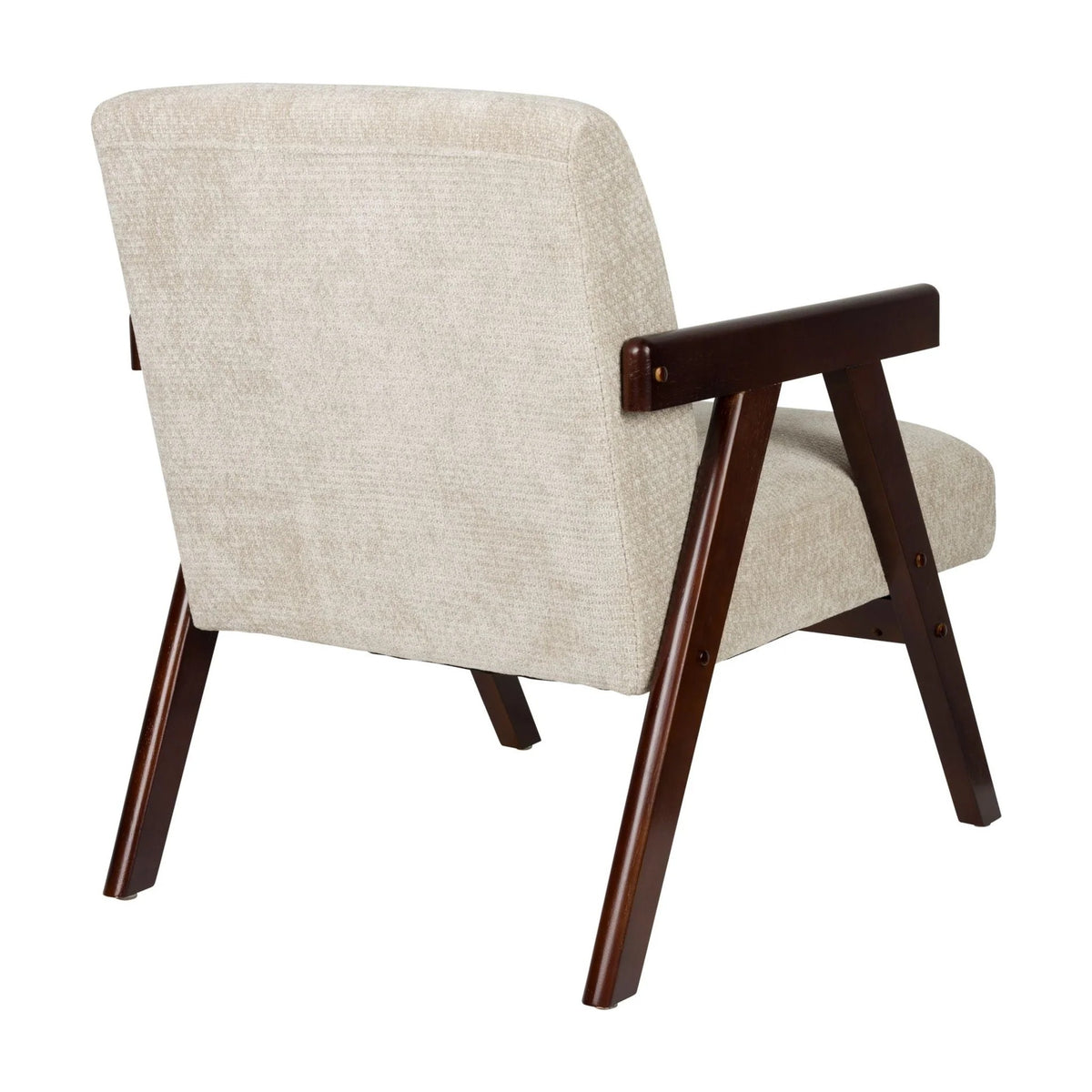 Lounge Chair Panadero Walnut Domestica – Back Three Quarter View on White