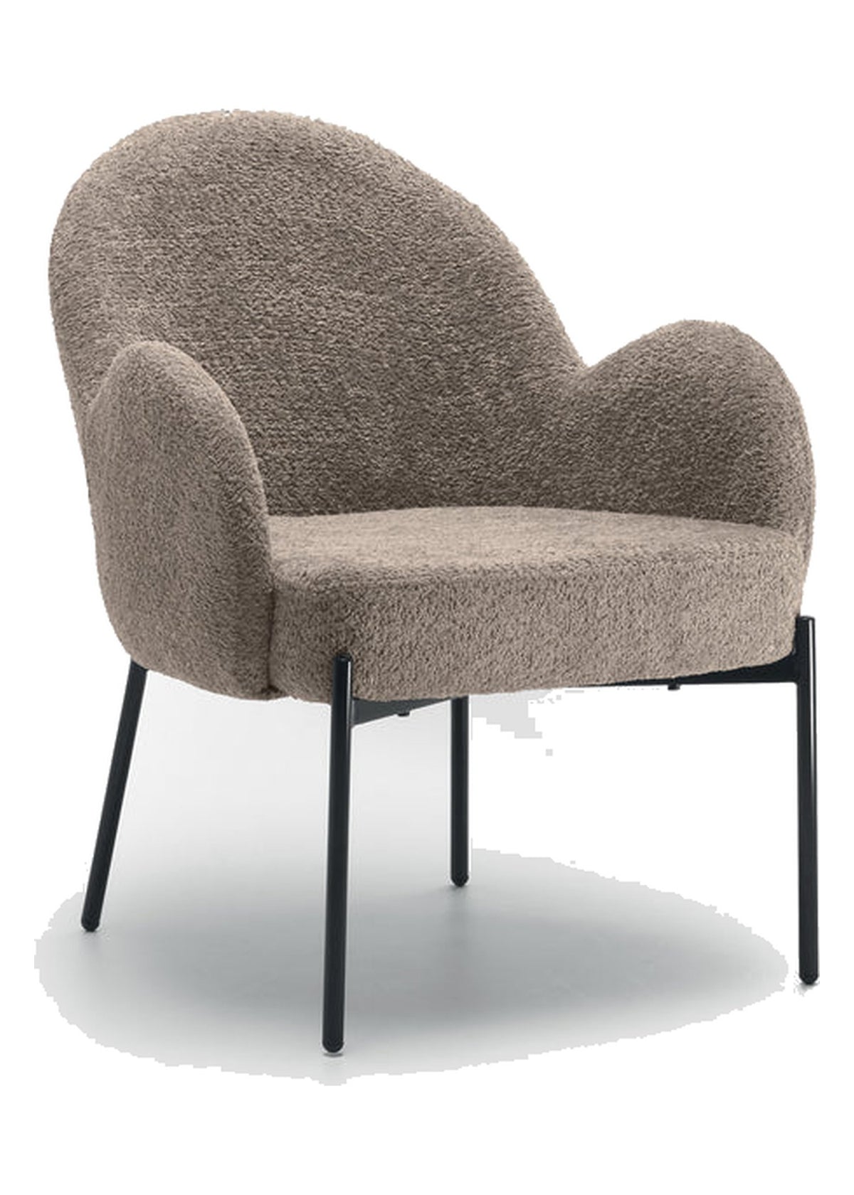 Armchair Malibu Bouclé Domestica – Front View on White