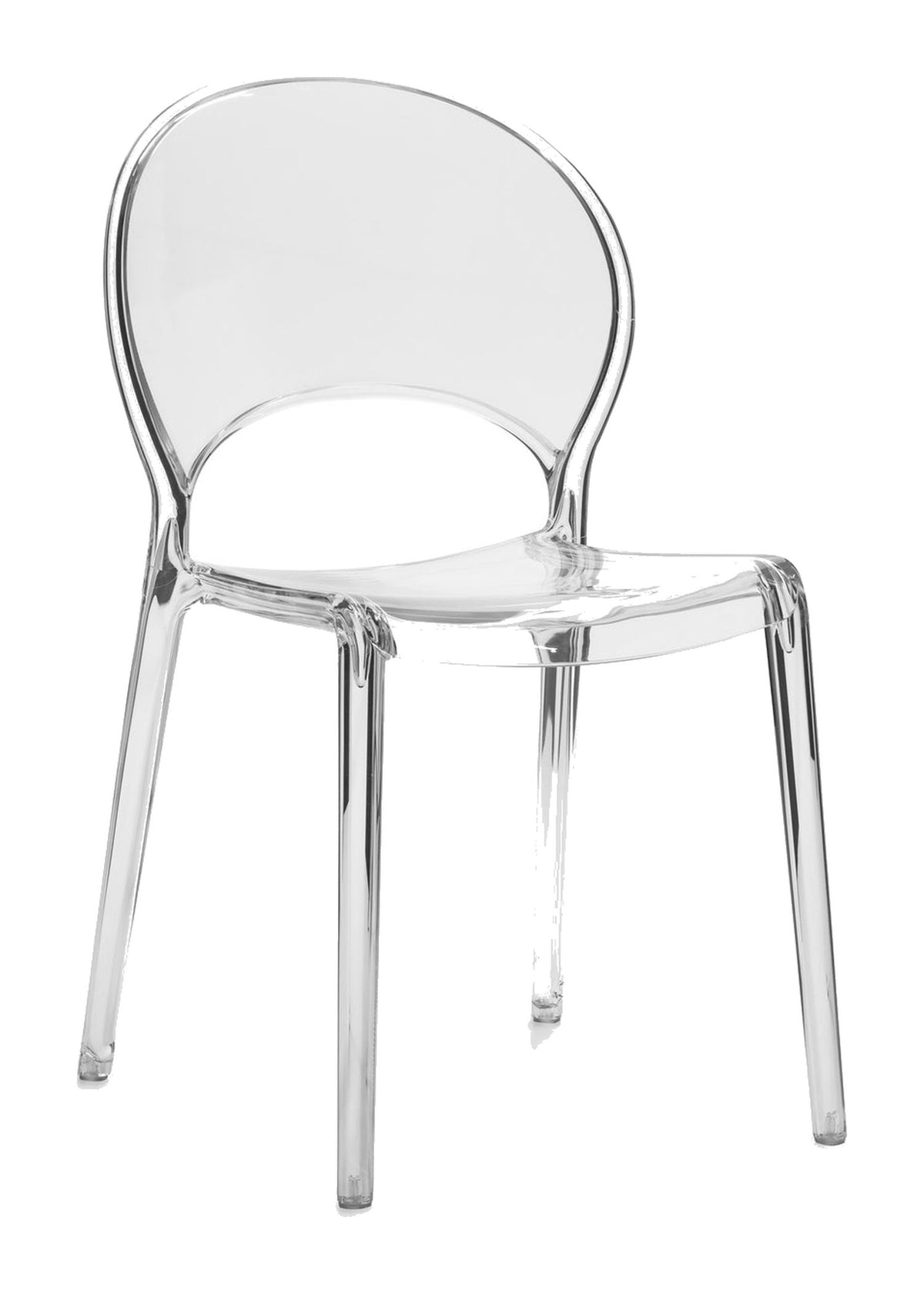 Dining Chair Pearl Polycarbonate Domestica – Front View on White