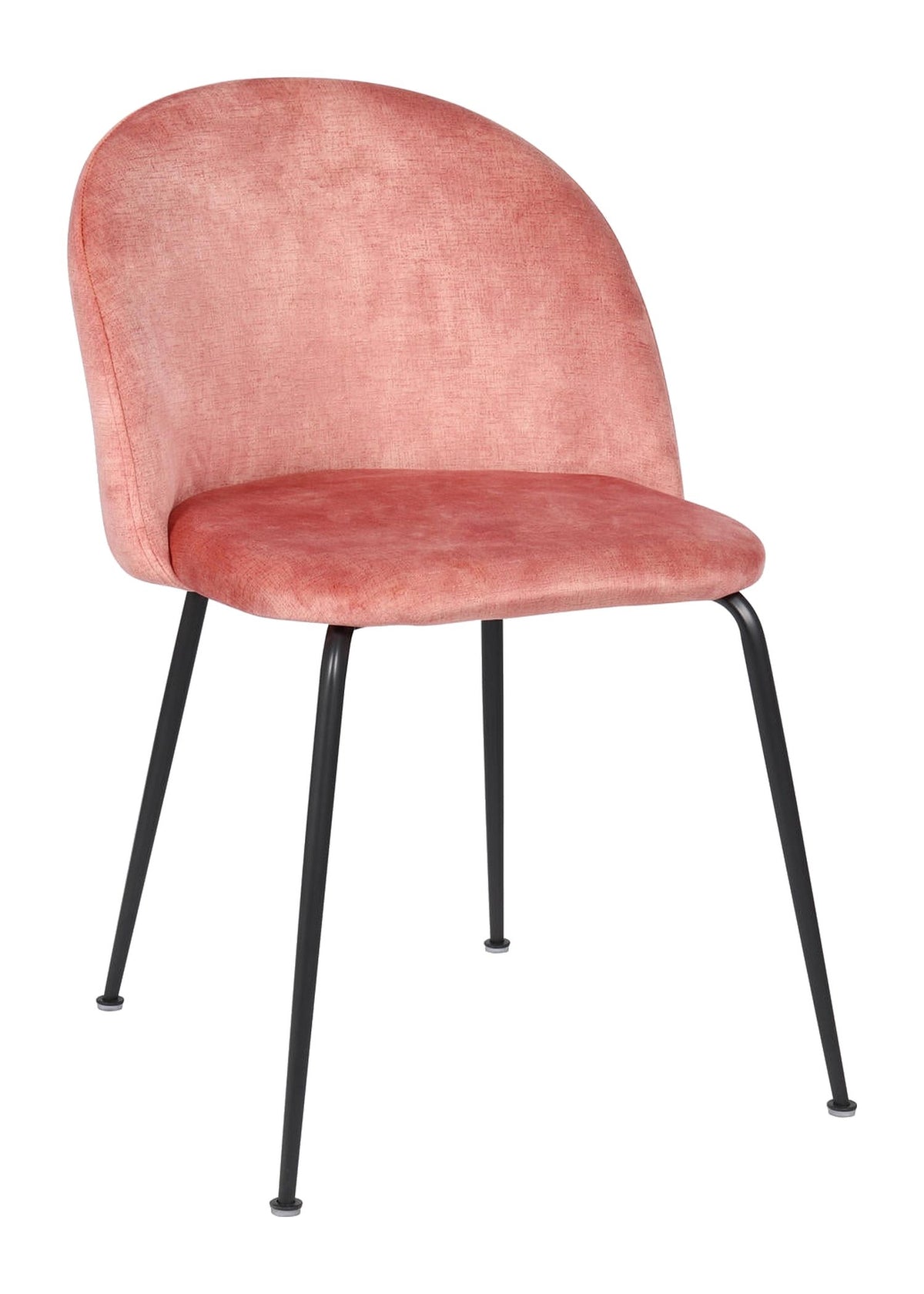 Dining Chair Calypso Velvet Light Pink Domestica – Front View on White