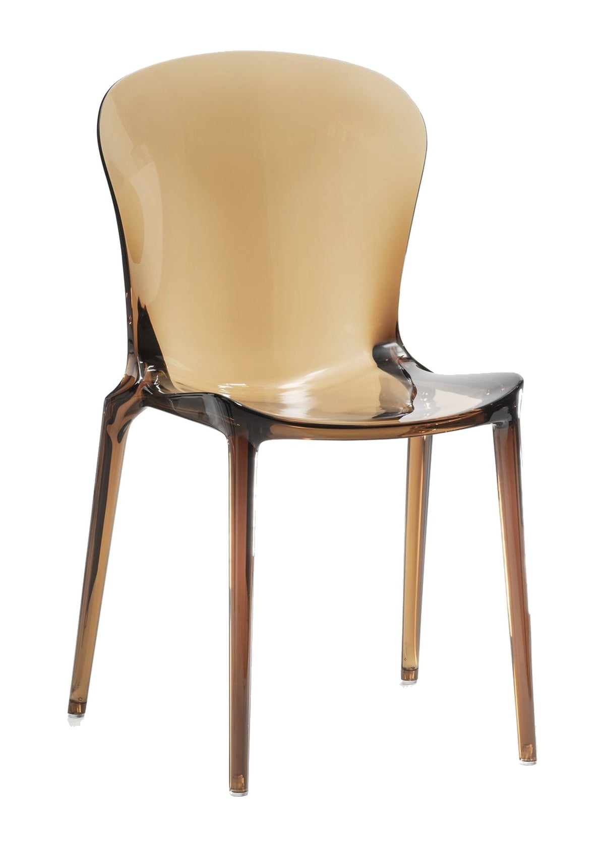 Dining Chair Crystal Polycarbonate Domestica – Front View on White