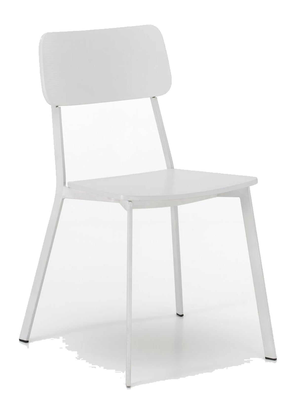 Dining Chair Woody White Domestica – Front View on White