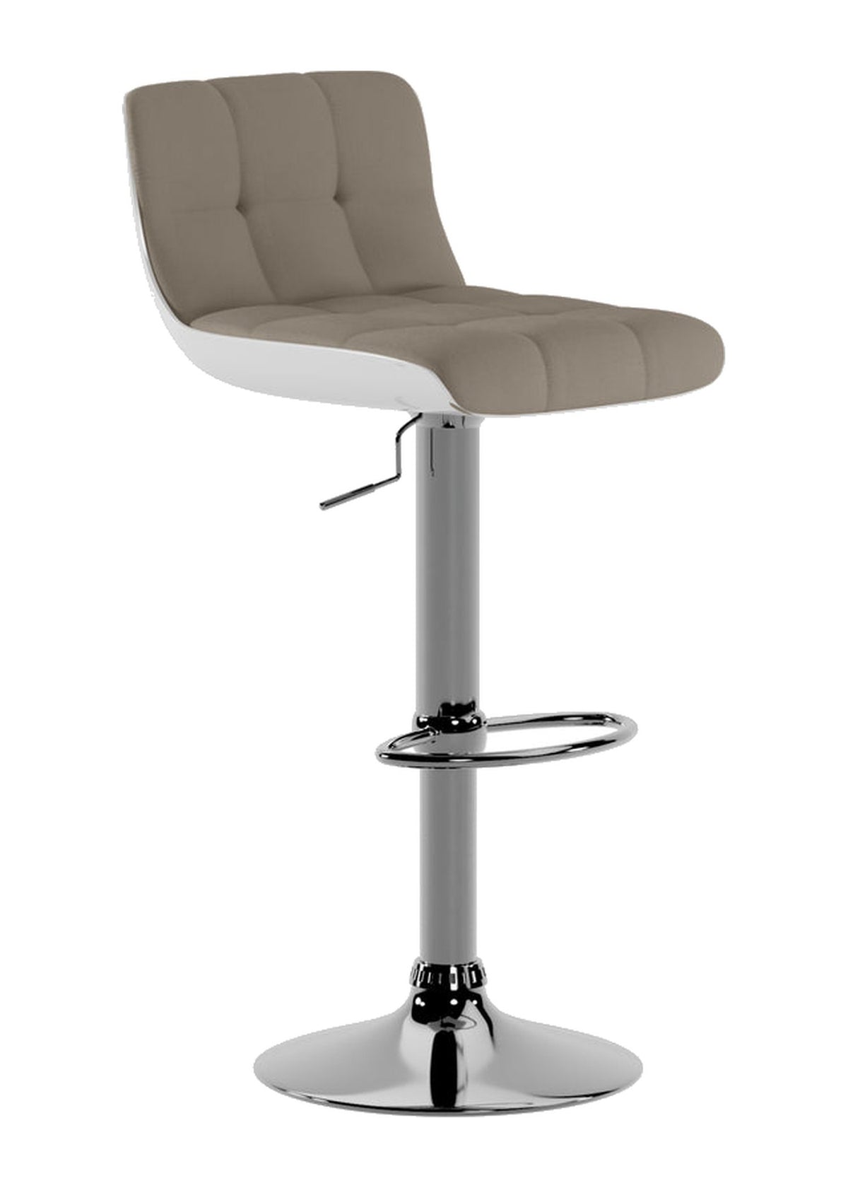 Adjustable Bar Stool Kurt Faux Leather Domestica – Front View on White