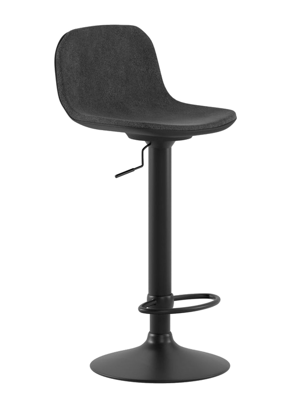 Adjustable Bar Stool Teo Microfibre Domestica – Front View on White