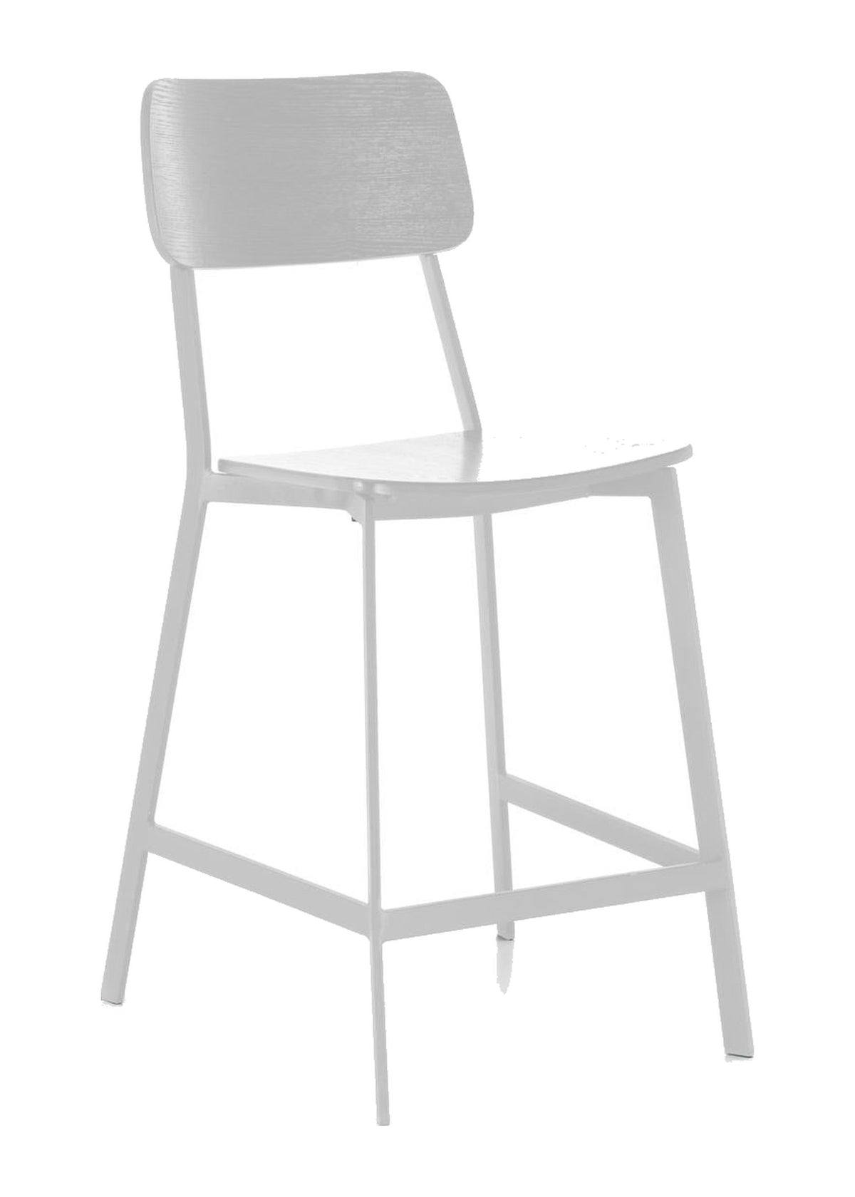 Counter Stool Woody White Domestica – Front View on White