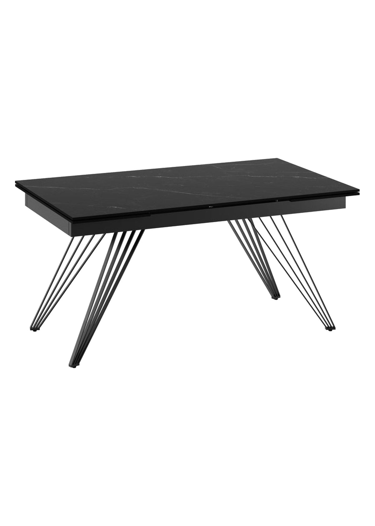 Extendable Dining Table Match 1 160-240 cm Domestica – Front View on White