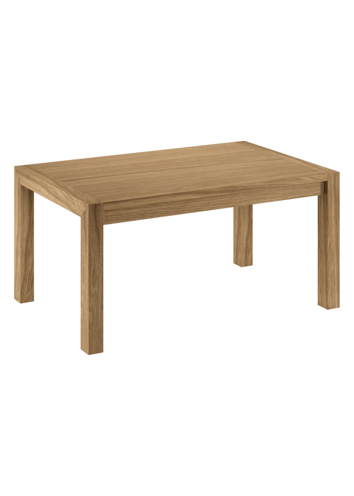 Extendable Dining Table Nevada 160-240 cm Oak Domestica – Front View on White