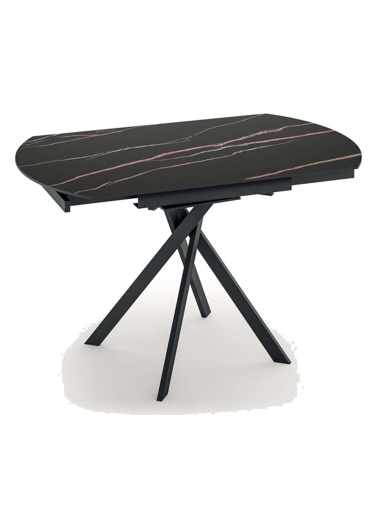 Extendable Dining Table Roll 80-120 cm Ceramic Domestica – Front View on White