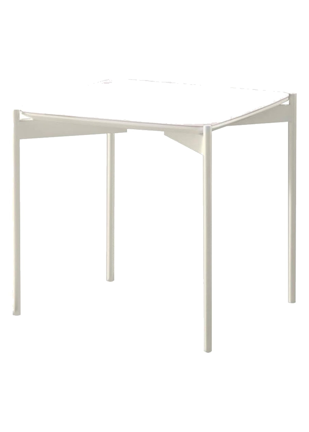 Side Table Ivy White Ceramic Domestica – Front View on White