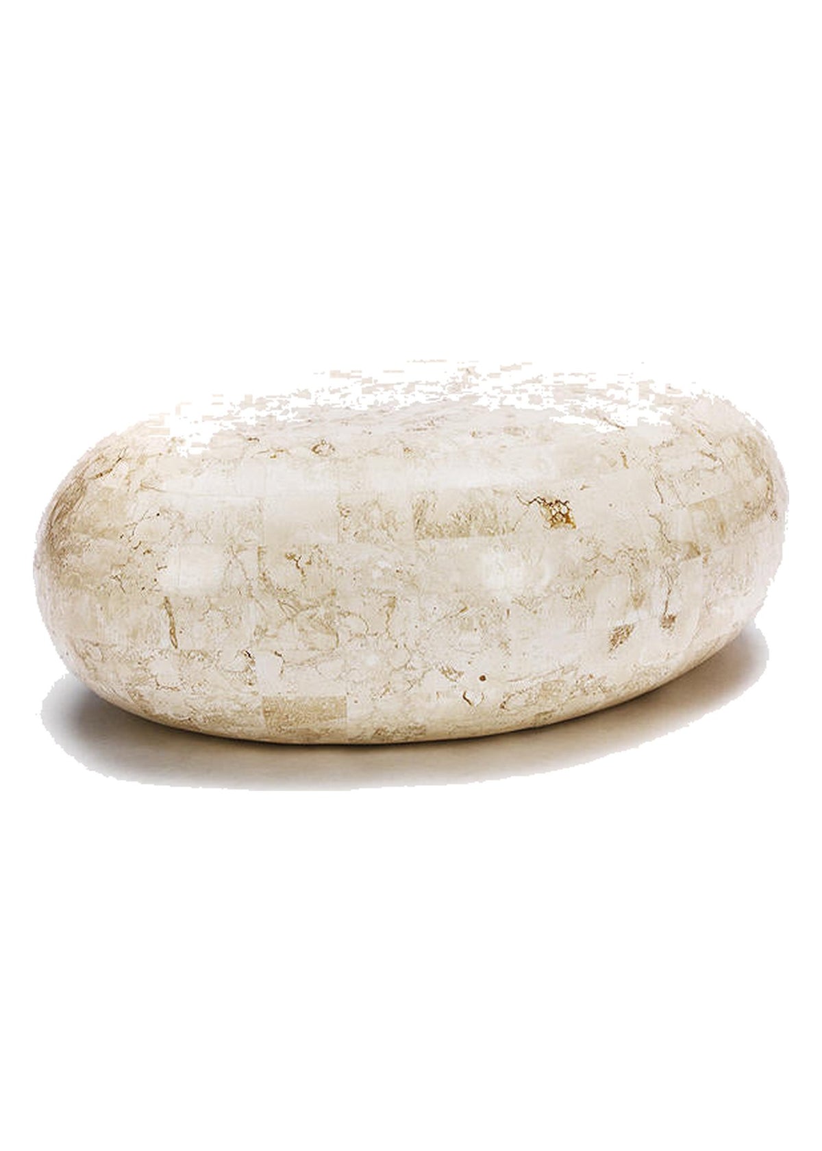 Coffee Table Sasso Small Fossil Stone Domestica – Front View on White