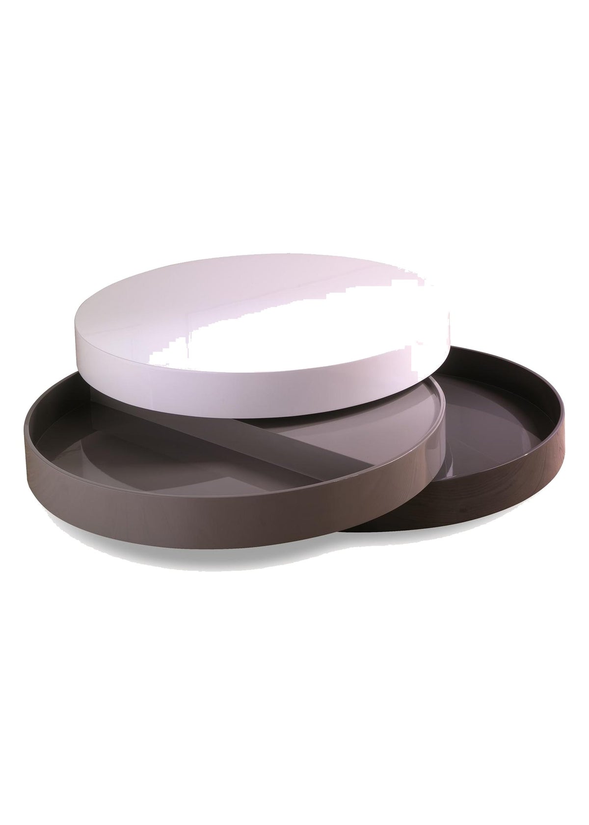 Coffee Table Twist 1 with Swivel Storage Domestica – Front View on White