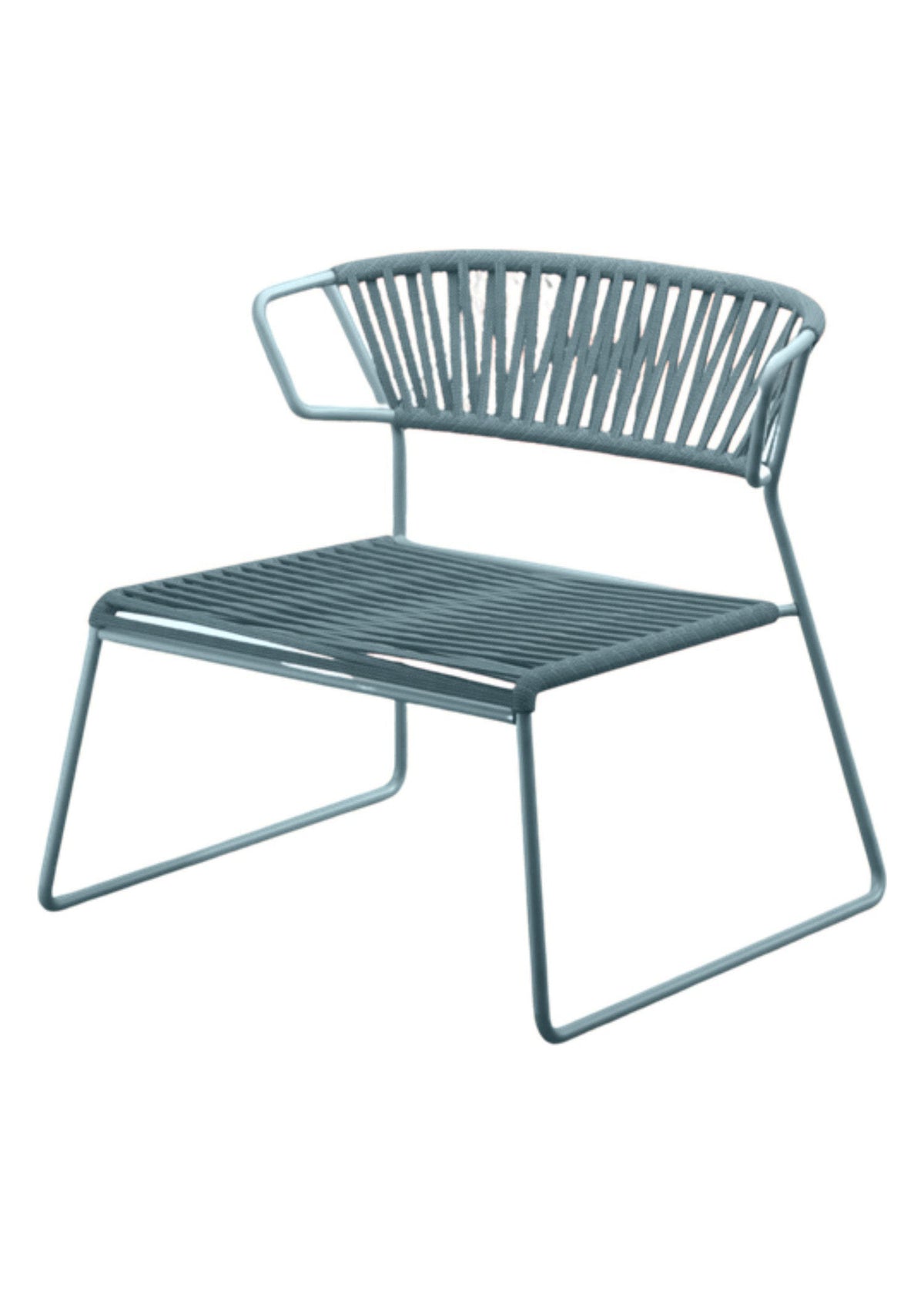 Lounge Chair Acquamarina Air Force Blue Domestica – Front View on White