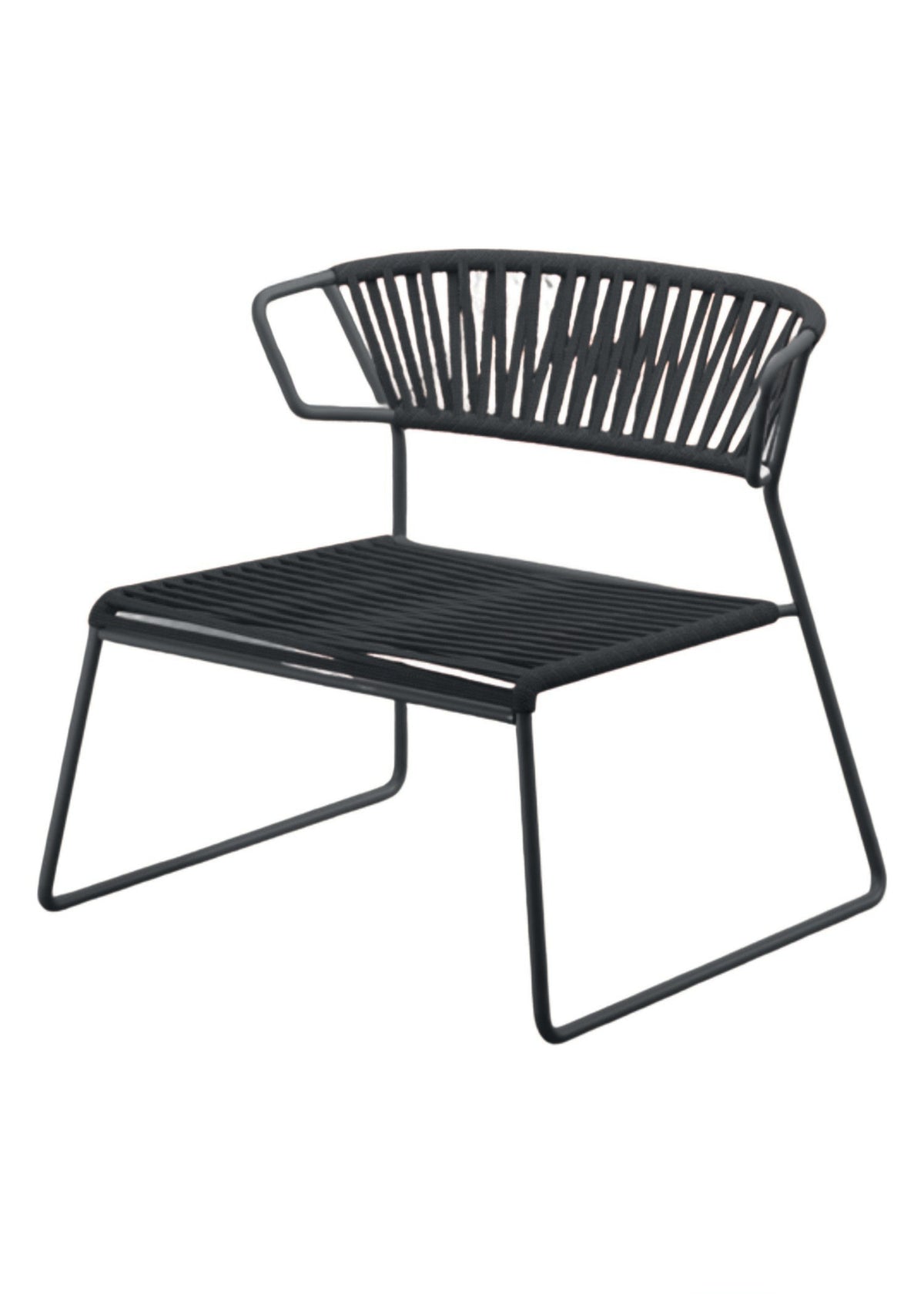 Lounge Chair Acquamarina Anthracite Domestica – Front View on White