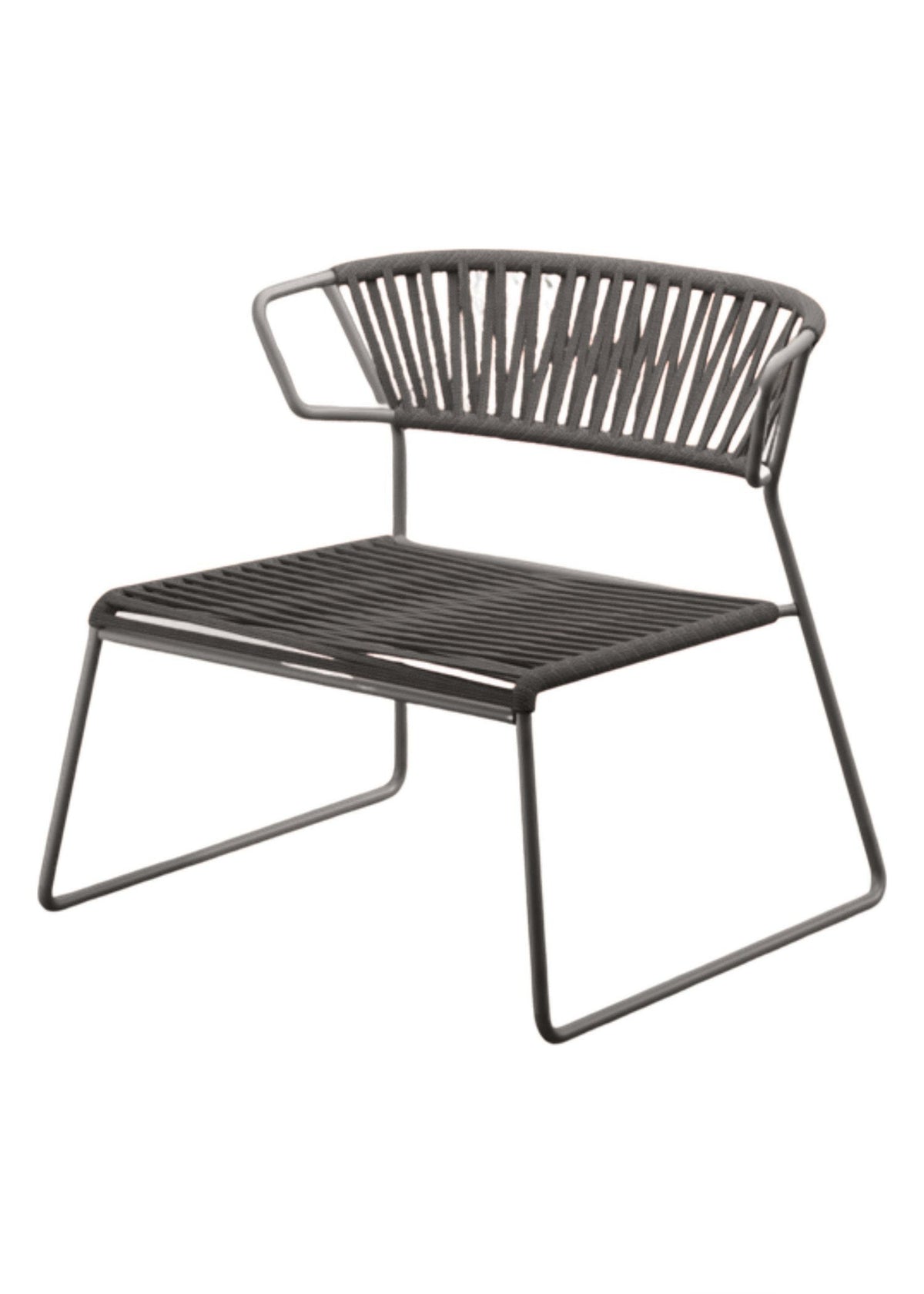Lounge Chair Acquamarina Graphite Domestica – Front View on White