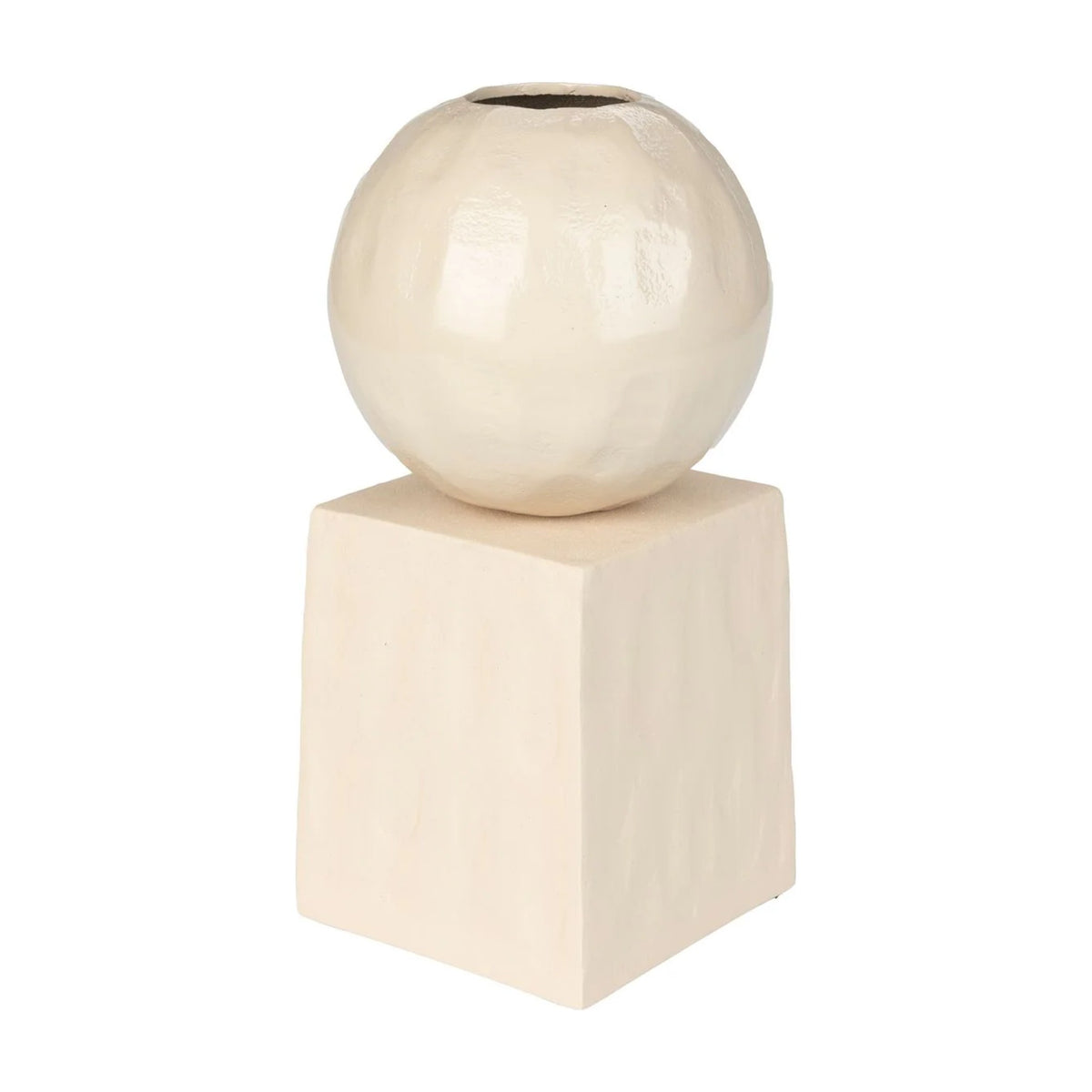 Vase Crocus Beige Domestica – Three Quarter View on White